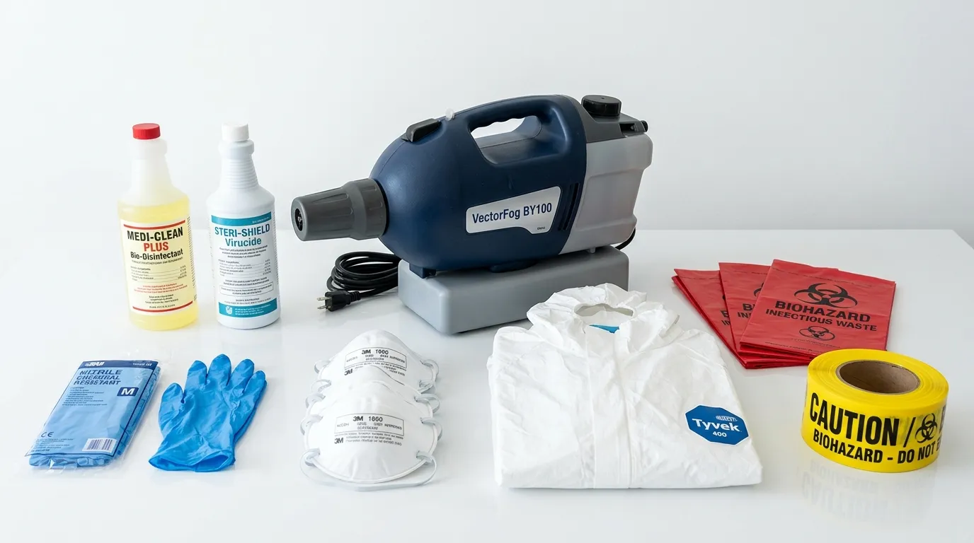 Professional biohazard remediation crew working in Bellview